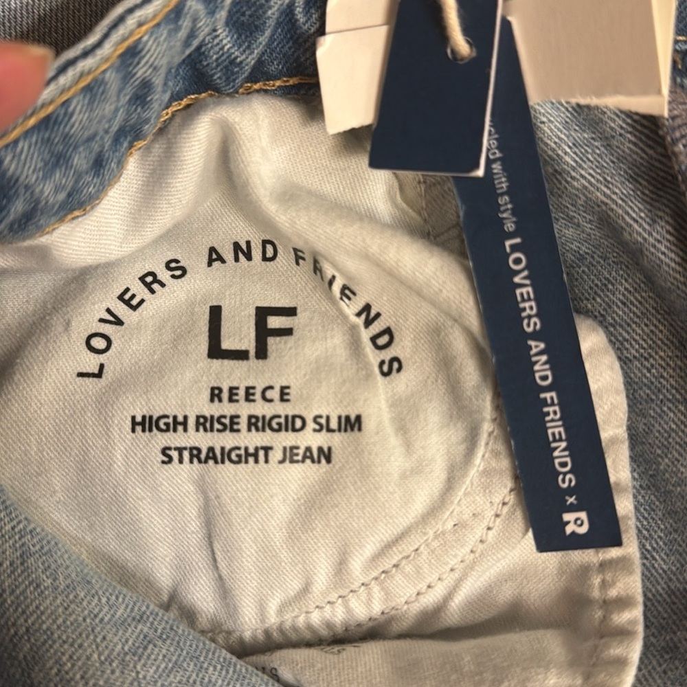 NWT Lovers & Friends Reece High Rise Rigid Slim Straight Jean Size 29 - Picture 2 of 3